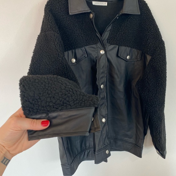 12th Tribe Faux Leather Shacket - Picture 2 of 13